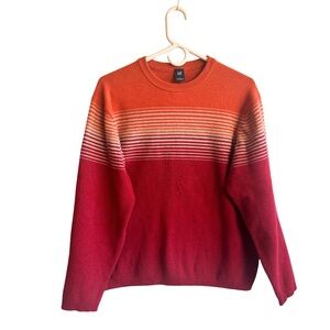 GAP Wool Blend Ombre Striped Crewneck Sweater | Size L